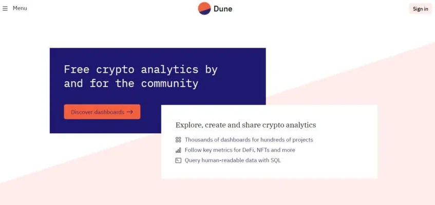 Dune Analytics nft je mimoriadne užitočný 

