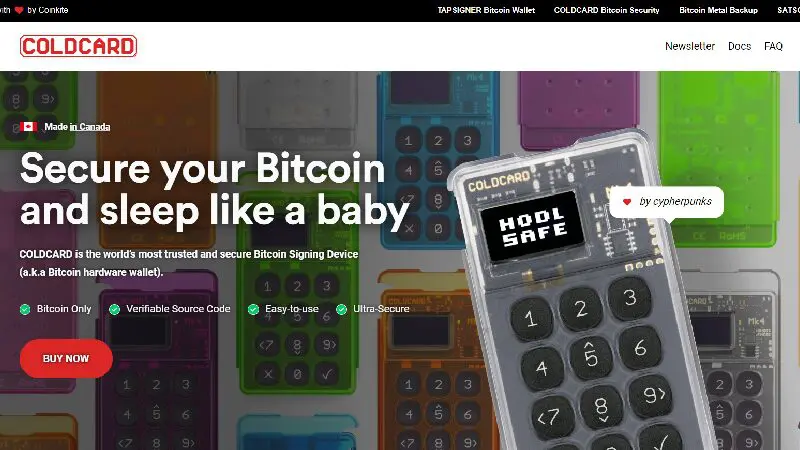 ColdCard anonymná kryptografická peňaženka s no-KYC.