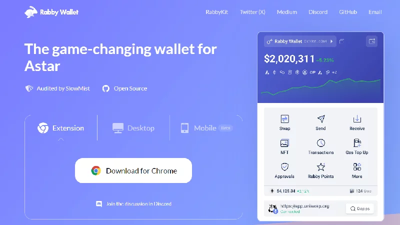 Rabby anonymná kryptografická peňaženka s no-KYC.