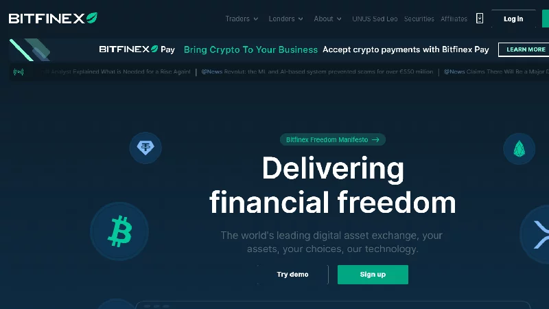 Bitfinex kryptoburza s nízkymi poplatkami.