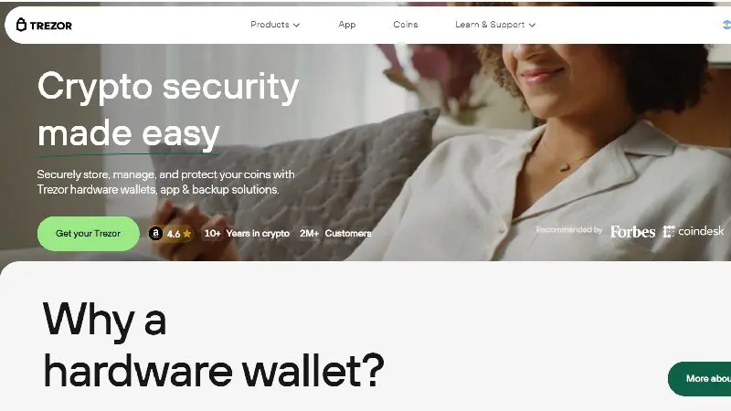 Trezor Crypto Wallet.