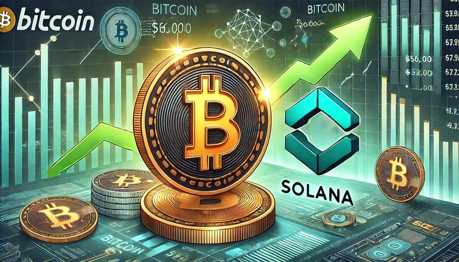 Bitcoin prekonáva 56 000 dolárov, Solana vyvíja návrat z pondelkového výpadku