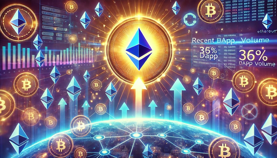 Za týždeň sa objem DApp na Ethereum zvýšil o 36 %. Cena ETH zatiaľ tento trend nenásleduje.