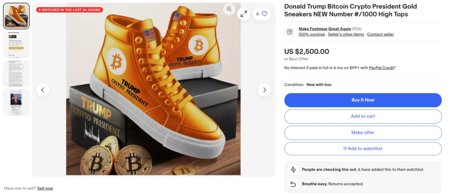 Trump-predstavil-sériu-„oficiálnych-krypto-topánok“-na-trh