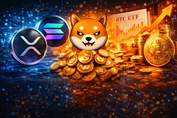 Týždenný prehľad kryptomien: XRP expanduje na Solanu, ETF fondy s bitcoinom rastú, SHIB vykazuje signály akumulácie