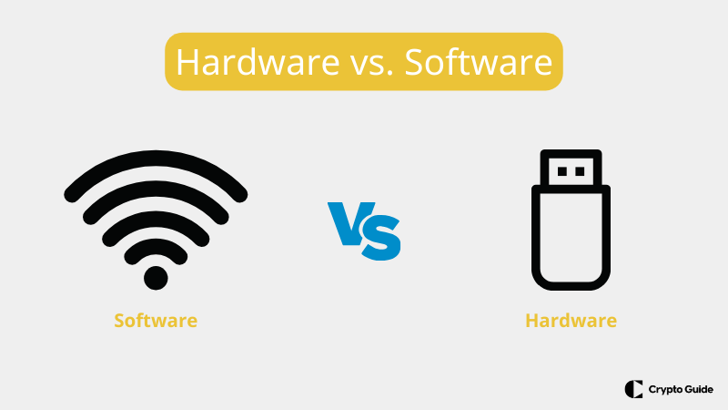 Porovnanie hardvérových a softvérových peňaženiek.
