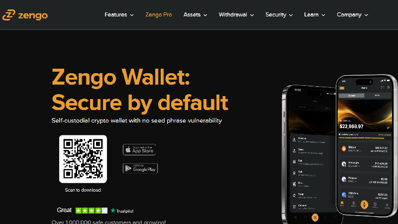 Zengo anonymná kryptografická peňaženka s no-KYC.
